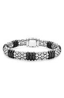 LAGOS Black Caviar Ceramic Rope Bracelet in Black/Silver at Nordstrom