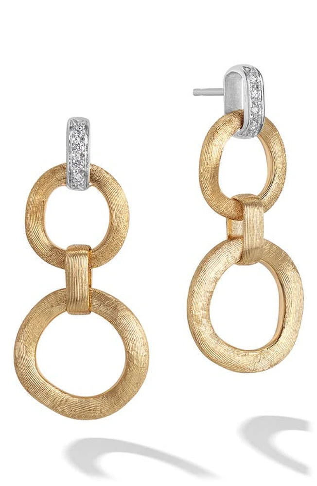 Marco Bicego Jaipur 18K Yellow Gold & Diamond Double Drop Earrings in Yellow-White at Nordstrom