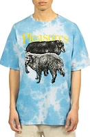 PLEASURES Wet Dogs Tie Dye Cotton Graphic T-Shirt Blue at Nordstrom,