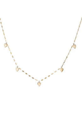 Lana Mini Heart Charm Necklace in Yellow Gold at Nordstrom, Size 16