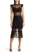 bebe Illusion Lace Midi Dress at Nordstrom,