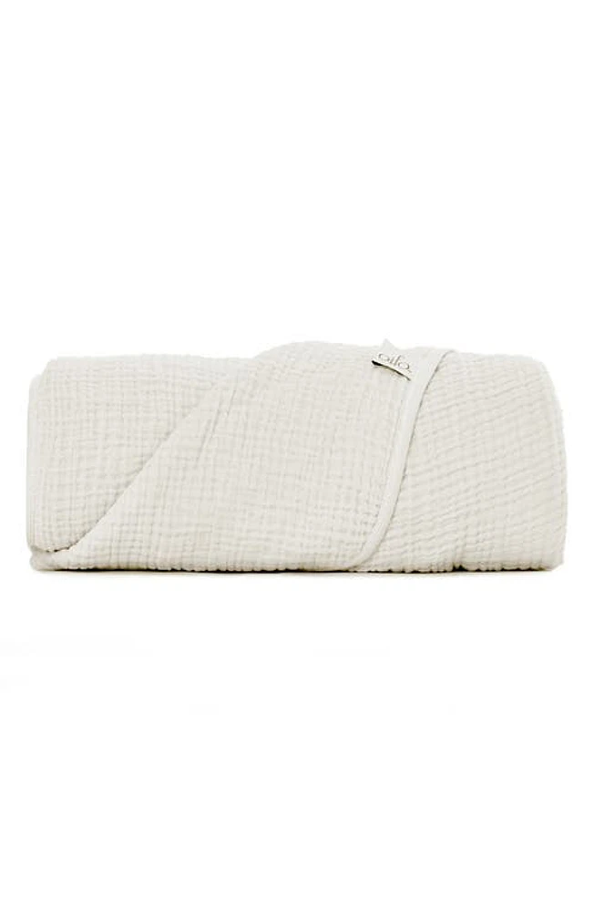 Oilo Organic Cotton Muslin Throw Blanket in Eggshell at Nordstrom