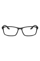 Prada Linea Rossa 56mm Rectangular Optical Glasses in Matte Black at Nordstrom