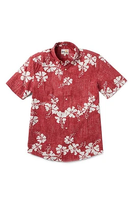 Reyn Spooner 50th State Flower Tailored Fit Short Sleeve Button-Down Shirt at Nordstrom,