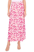 halogen(r) Side Slit Mesh Maxi Skirt White/Vivid Plum at Nordstrom,