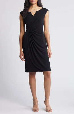 Connected Apparel Ity Trim Detail Sheath Dress Black at Nordstrom,