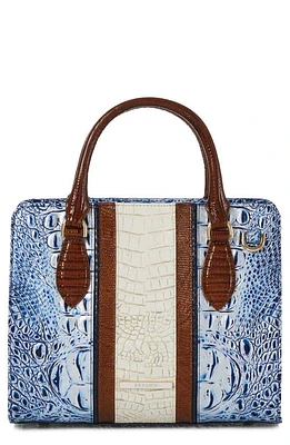 Brahmin Cami Croc Embossed Leather Satchel in Coastal Blue at Nordstrom