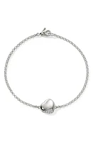 John Hardy Pebble Heart Pavé Diamond Bracelet in Silver at Nordstrom, Size Medium