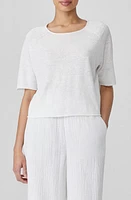 Eileen Fisher Rolled Edge Linen Blend Sweater at Nordstrom,