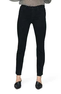 PAIGE Cindy Raw Hem Straight Leg Jeans Black Shadow at Nordstrom,