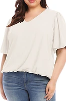 Karen Kane Puff Sleeve Crepe Top at Nordstrom