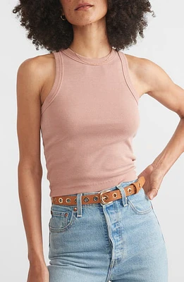 Marine Layer Lexi Sun-In High Neck Crop Rib Tank Rust at Nordstrom,