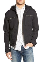 John Varvatos Star USA Hooded Denim Jacket Black at Nordstrom,