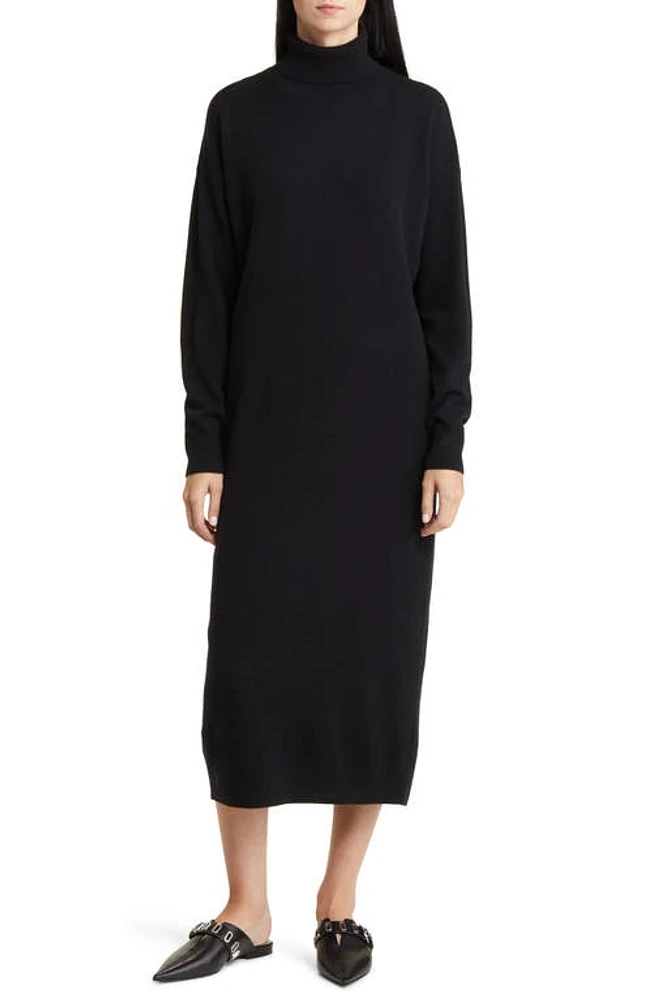 Nordstrom Long Sleeve Wool & Cashmere Sweater Dress in Black at Nordstrom, Size X-Small Regular