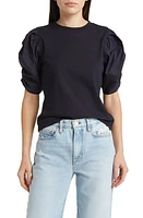 FRAME Ruched Sleeve Organic Cotton T-Shirt at Nordstrom,