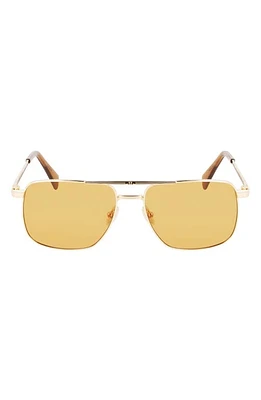 Lanvin JL 58mm Rectangular Sunglasses in Gold /Caramel at Nordstrom