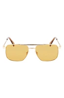 Lanvin JL 58mm Rectangular Sunglasses in Gold /Caramel at Nordstrom