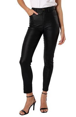 Petal & Pup Sammie High Waist Faux Leather Pants Black at Nordstrom,