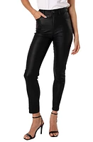 Petal & Pup Sammie High Waist Faux Leather Pants Black at Nordstrom,