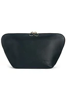 KUSSHI Vacationer Leather Makeup Bag in Black Leather/Leopard at Nordstrom