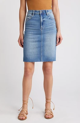 HIDDEN JEANS Raw Hem Denim Pencil Skirt Medium Wash at