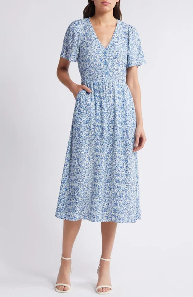 & Other Stories Floral Print Midi Dress Berna Aop at Nordstrom,