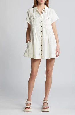 Free People Ronnie Cotton Poplin Mini Shirtdress at Nordstrom,