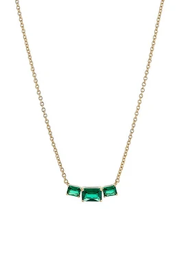 Nadri Isle Cubic Zirconia Frontal Necklace in Gold/emerald at Nordstrom