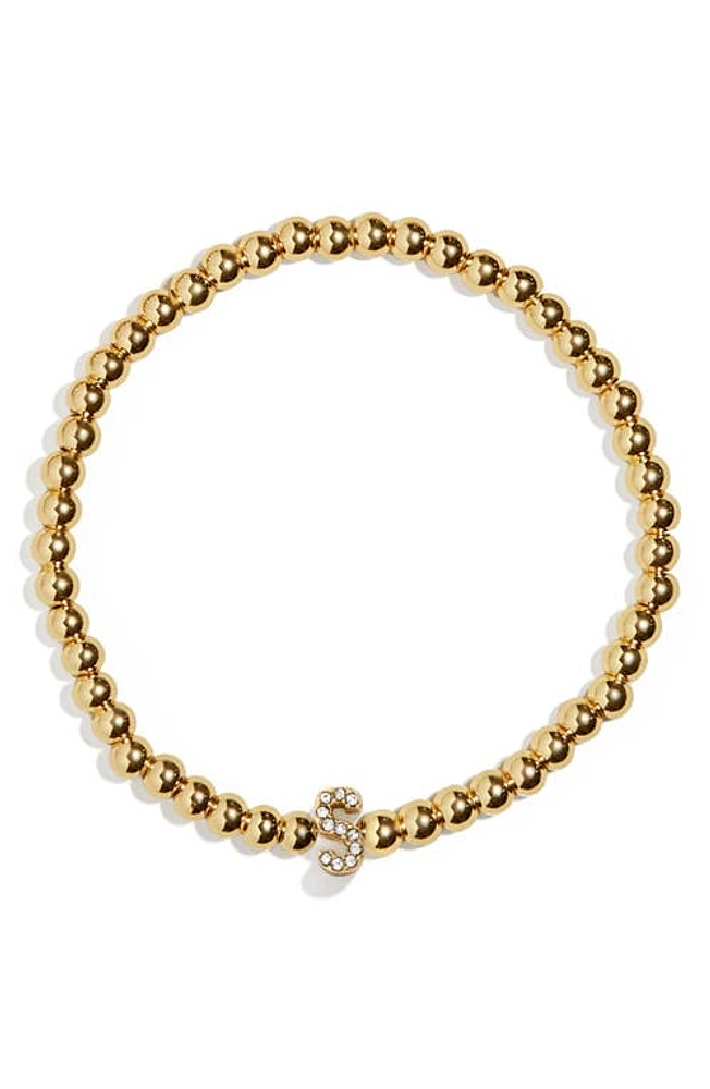 BaubleBar Pisa Pavé Initial Bracelet in Gold S at Nordstrom