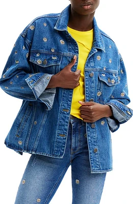 Desigual Daisy Denim Jacket Blue at Nordstrom,