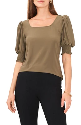 Chaus Square Neck Smocked Sleeve Blouse at Nordstrom,