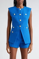 Veronica Beard Tamara Cotton Blend Cutaway Vest Cobalt at Nordstrom,