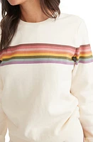 Marine Layer Anytime Rainbow Stripe Sweatshirt in White at Nordstrom, Size X-Small