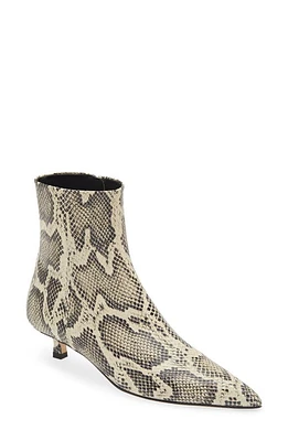 aeyde Sofie Embossed Snake Print Bootie Creamy at Nordstrom,