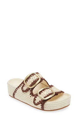 Loeffler Randall Theo Platform Slide Sandal Brown/Cream at Nordstrom,