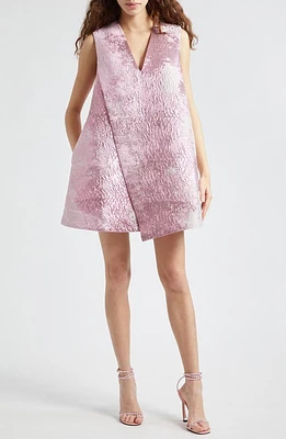 Stine Goya Tamar Metallic Textured Satin Minidress Impressionist Wild Rose Bloom at Nordstrom,