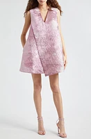 Stine Goya Tamar Metallic Textured Satin Minidress Impressionist Wild Rose Bloom at Nordstrom,