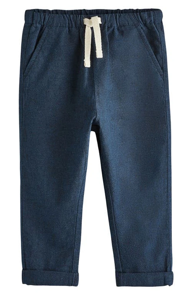 NEXT Kids' Linen & Cotton Drawstring Pants Blue at Nordstrom,