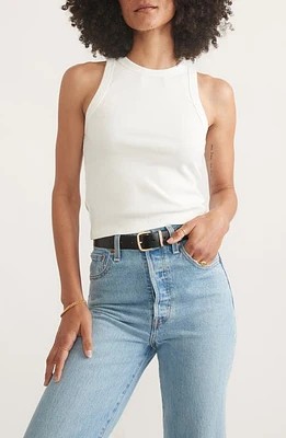 Marine Layer Lexi Sun-In High Neck Crop Rib Tank White at Nordstrom,