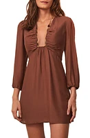 ViX Swimwear Long Sleeve Cover-Up Dress Brown at Nordstrom,