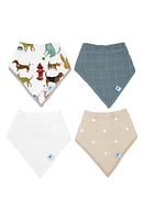 little unicorn 4-Pack Fleece & Cotton Muslin Bandana Bib in Woof at Nordstrom