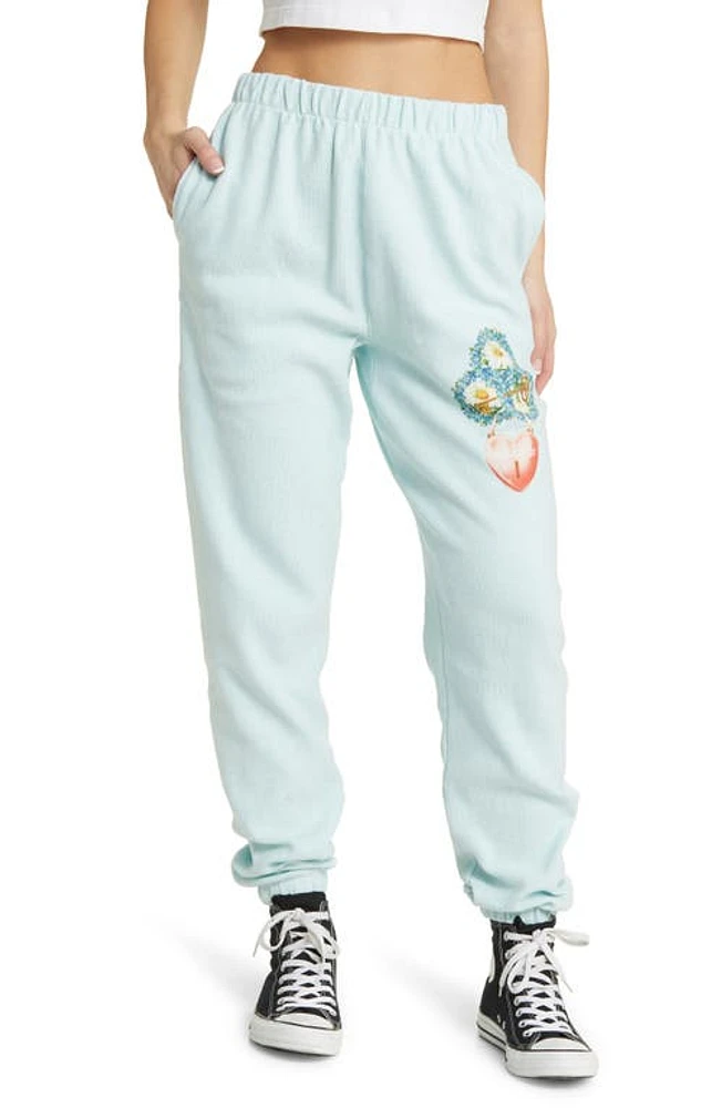 BOYS LIE Locked Cotton Interlock Graphic Joggers Teal at Nordstrom,