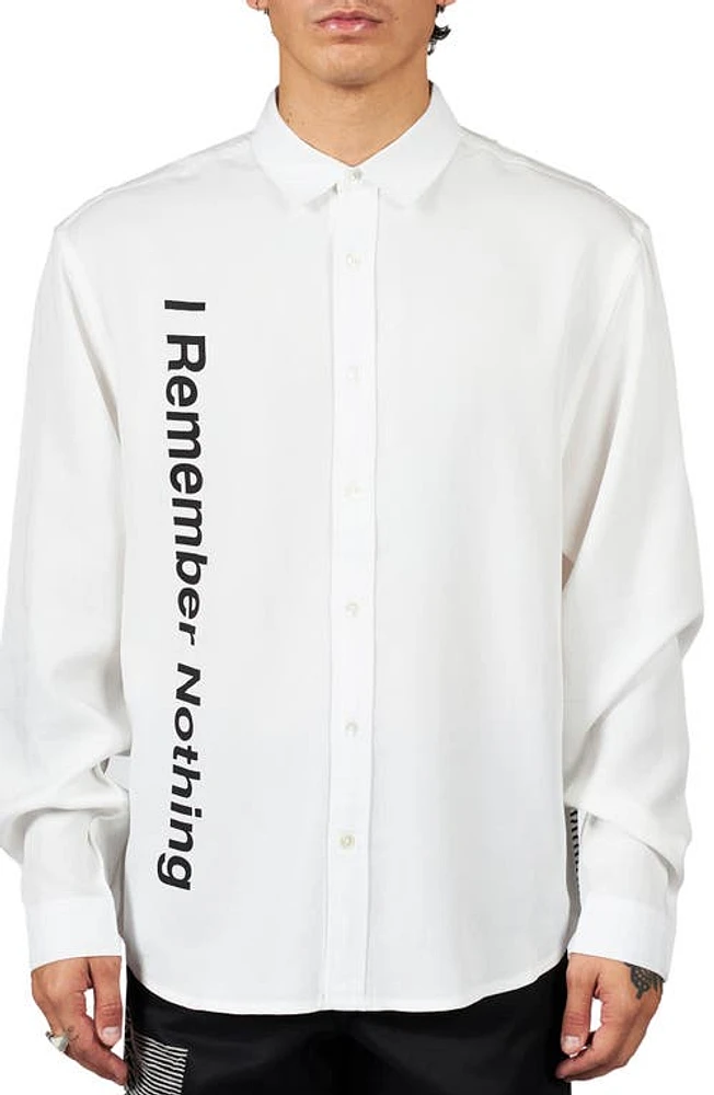 PLEASURES Nothing Button-Down Shirt White at Nordstrom,