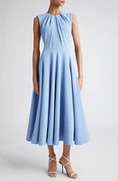 Emilia Wickstead Marlen Pleated Double Crepe A-Line Dress Celeste Blue at Nordstrom, Us