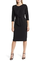 Adrianna Papell Tie Waist Crepe Dress at Nordstrom,