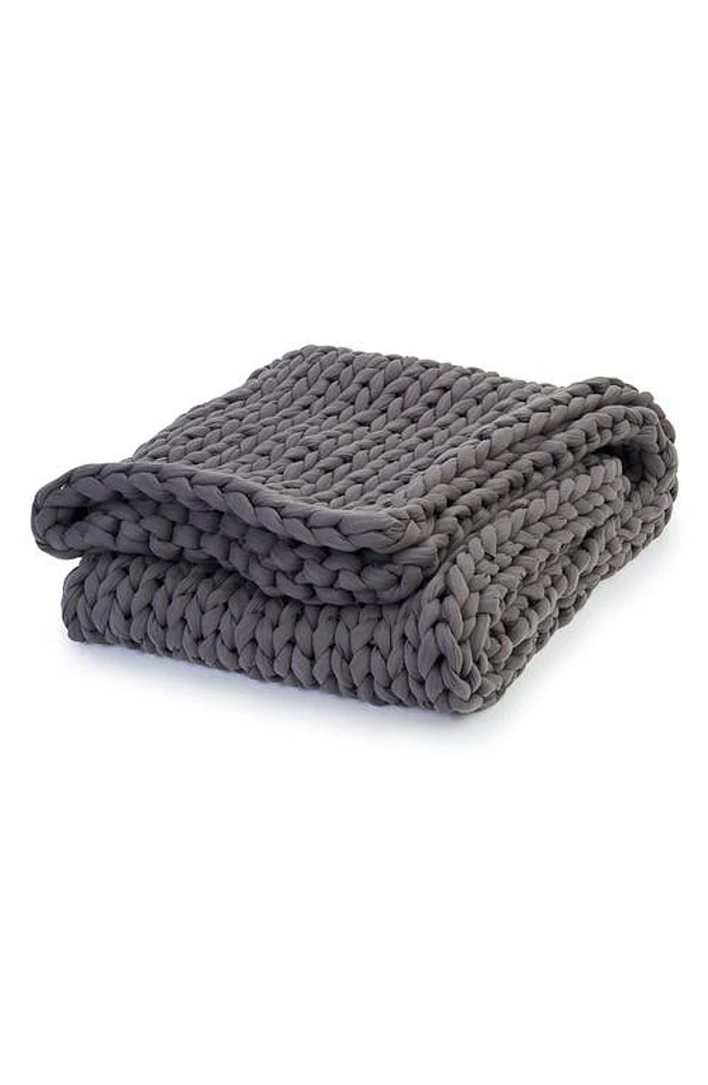 Bearaby Organic Cotton Weighted Knit Blanket in Asteroid Grey at Nordstrom, Size 15 Lb.