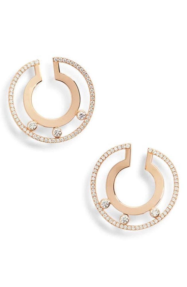 Messika Move Romane 18K Gold & Diamond Hoop Earrings in Rose Gold at Nordstrom