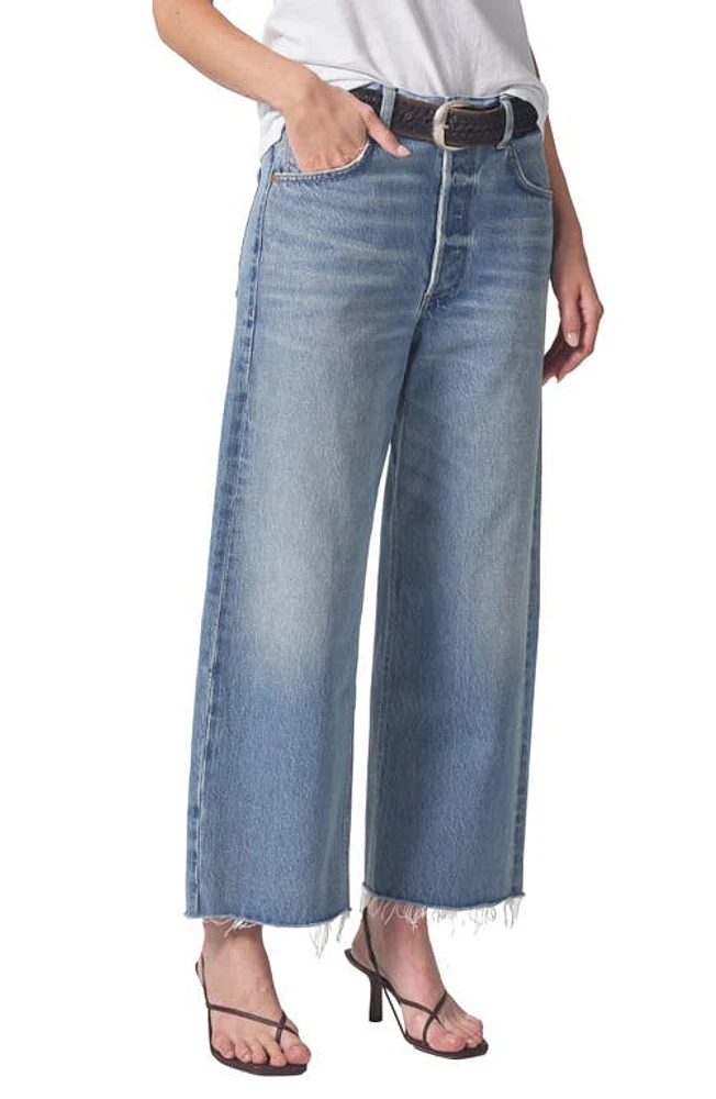 Citizens of Humanity Ayla Raw Hem High Waist Crop Baggy Wide Leg Jeans Sodapop at Nordstrom,