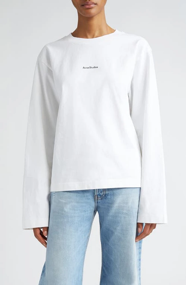 Acne Studios Edie Stamp Organic Cotton Logo T-Shirt Optic White at Nordstrom,