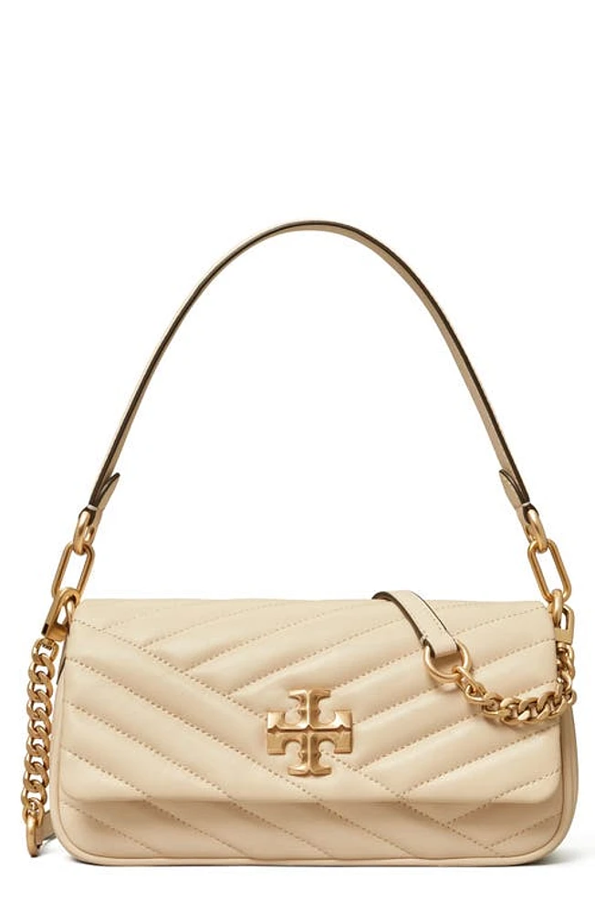 Tory Burch Kira Chevron Small Leather Shoulder Bag in New Cream at Nordstrom